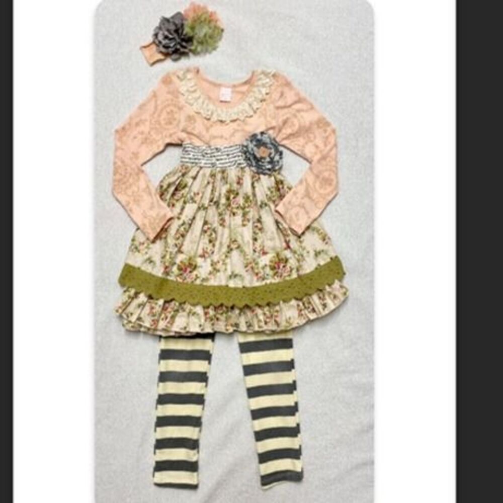 Giggle Moon Tree of life set with matching headband. Size 6x